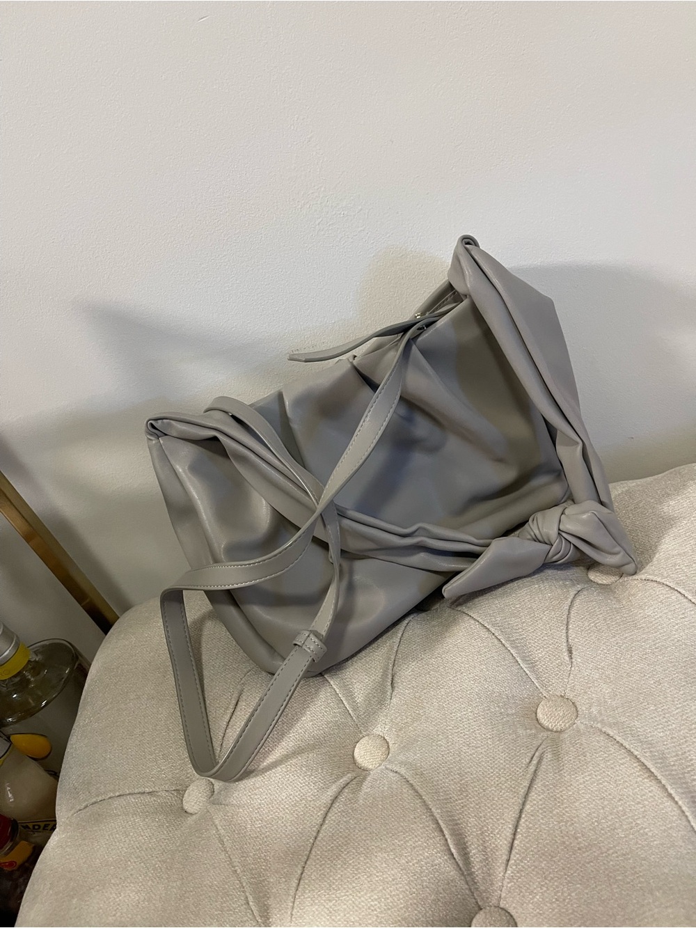 Banana Republic Gray Knot-Detail Shoulder Bag